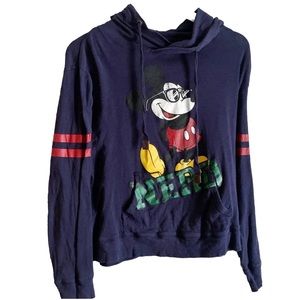 DISNEY Walt Disney Parks Mickey Plaid Nerd Graphic TShirt Hoodie L